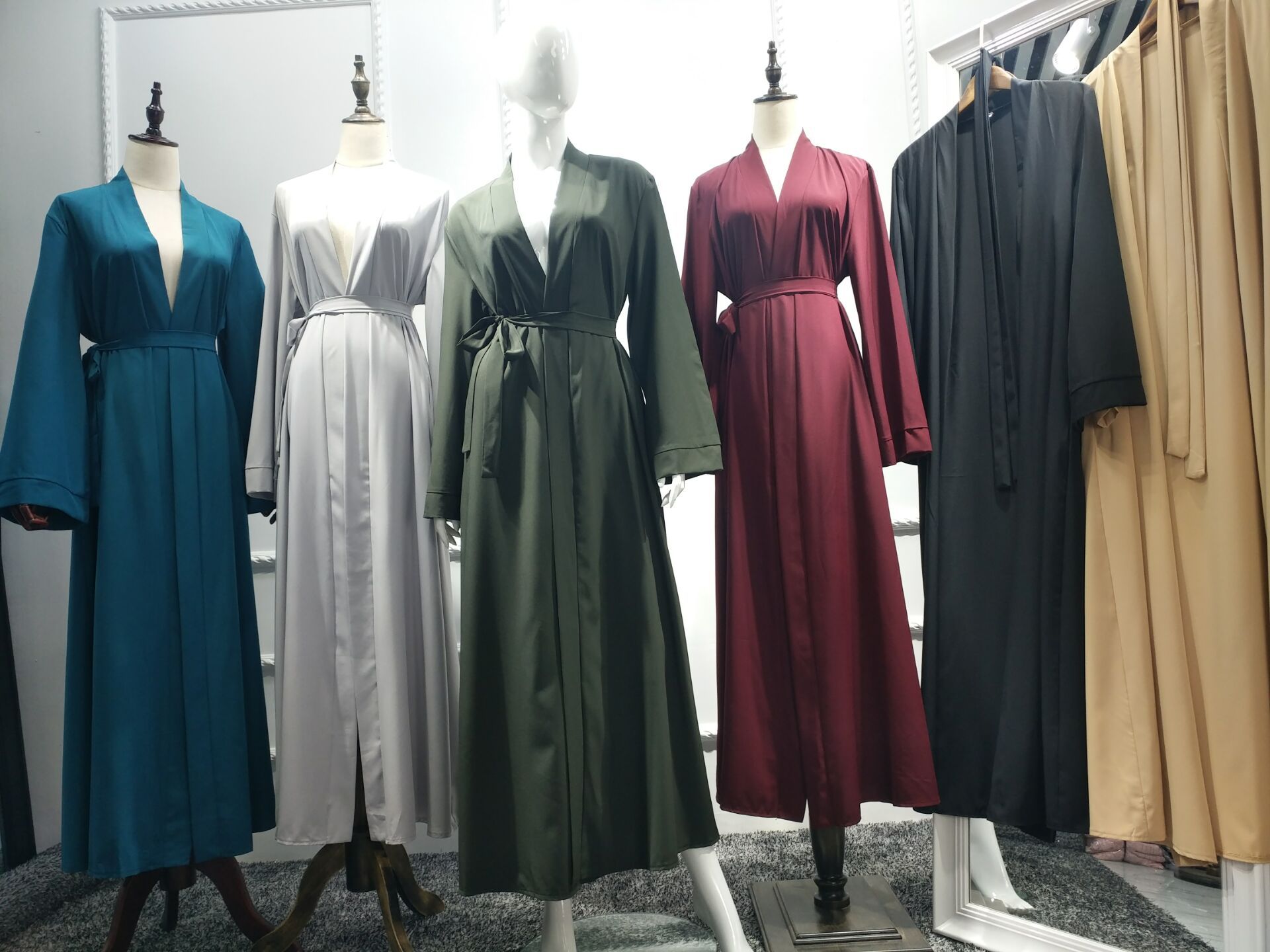 Dubai Robe Solid Cardigan Dress