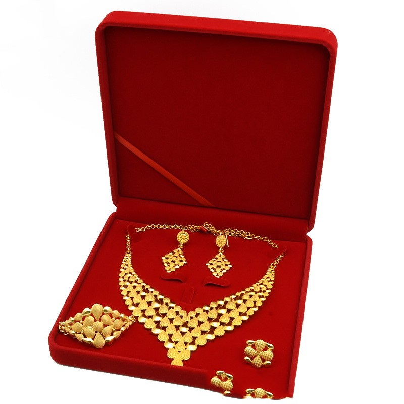 Nigeria Dubai 24k Gold Jewelry Suit