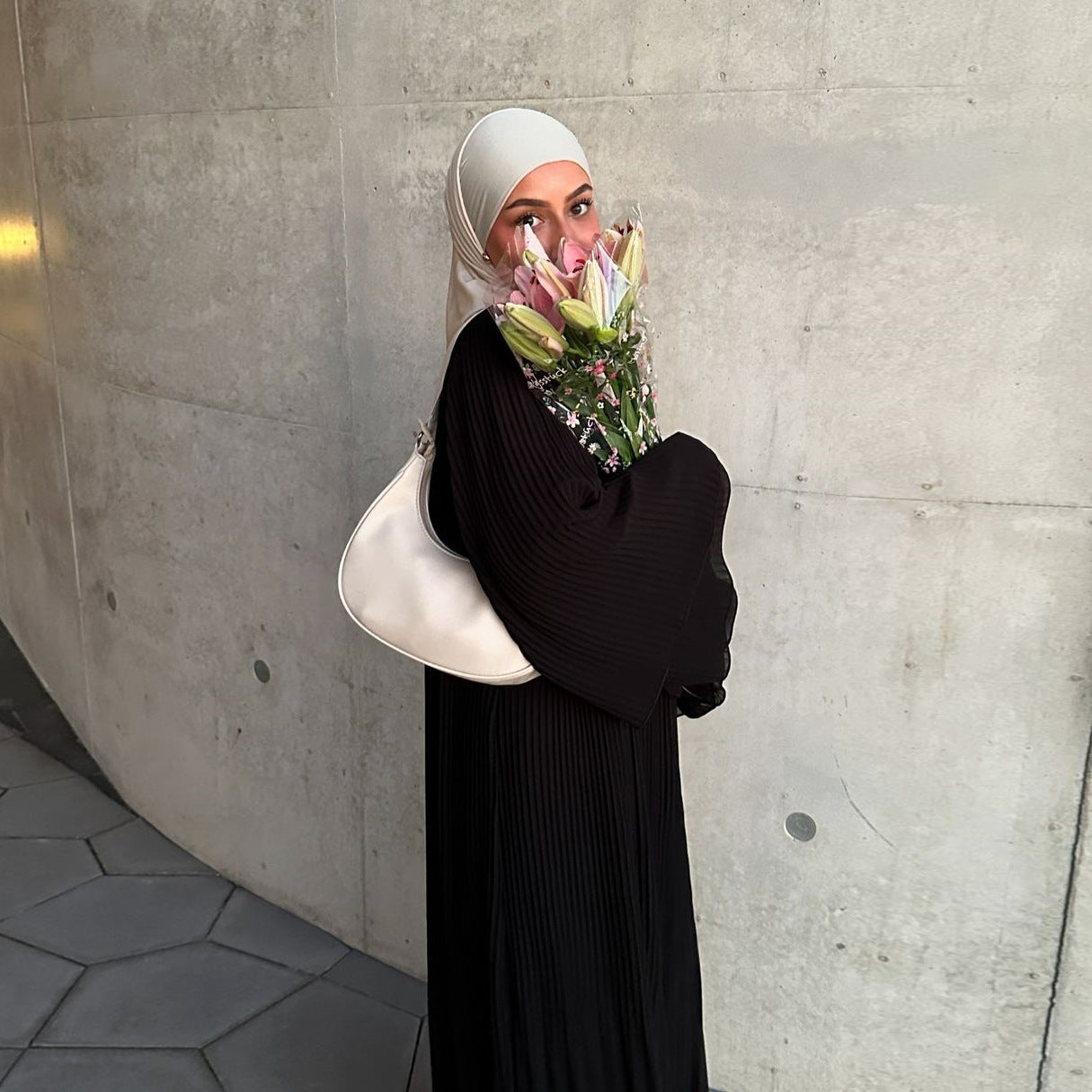 Dubai Pullover Robe Chiffon Pleated Dress