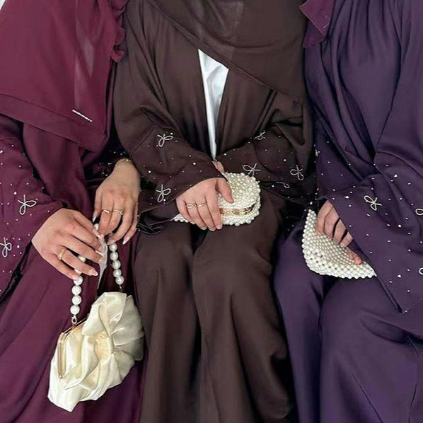 Dubai Beaded Bow Cardigan Robe