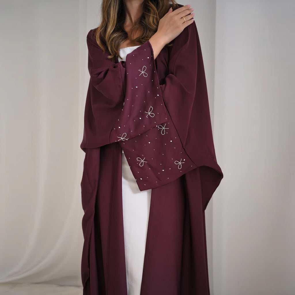 Dubai Beaded Bow Cardigan Robe