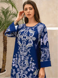 Elegant Floral Print Long Sleeve Abaya Dress