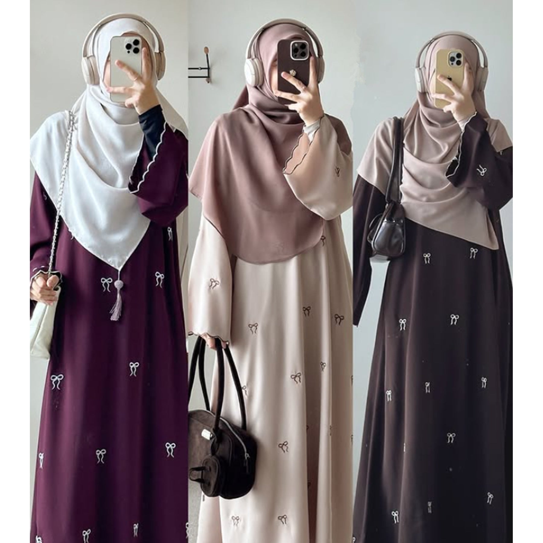 Dubai Middle East Turkey Dubai Bowknot Embroidery Dress