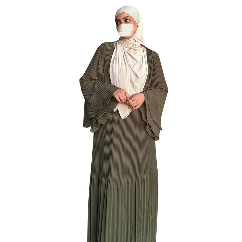Dubai Pullover Robe Chiffon Pleated Dress