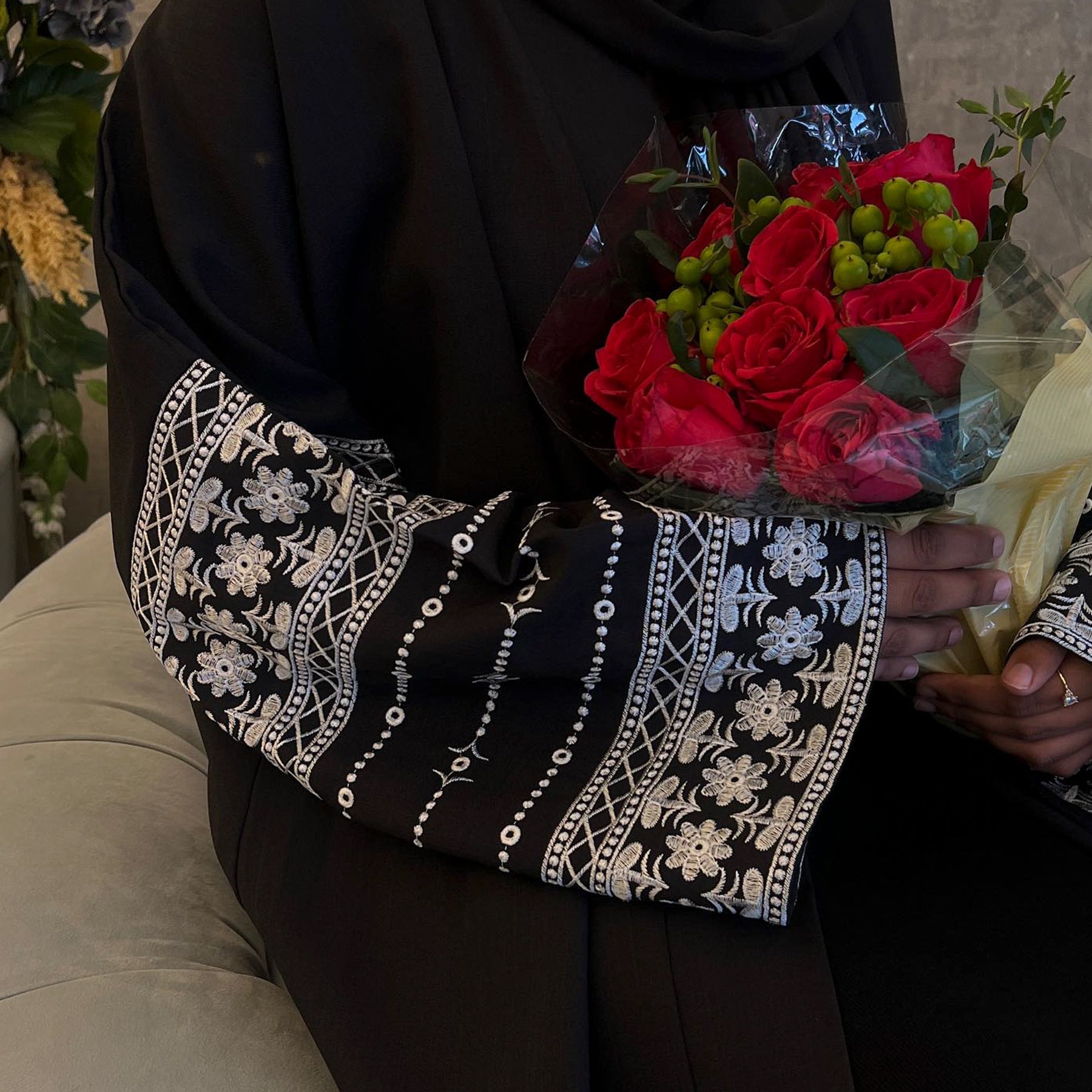 Dubai Middle East Turkey Dubai Embroidered Elegant Cardigan Robe