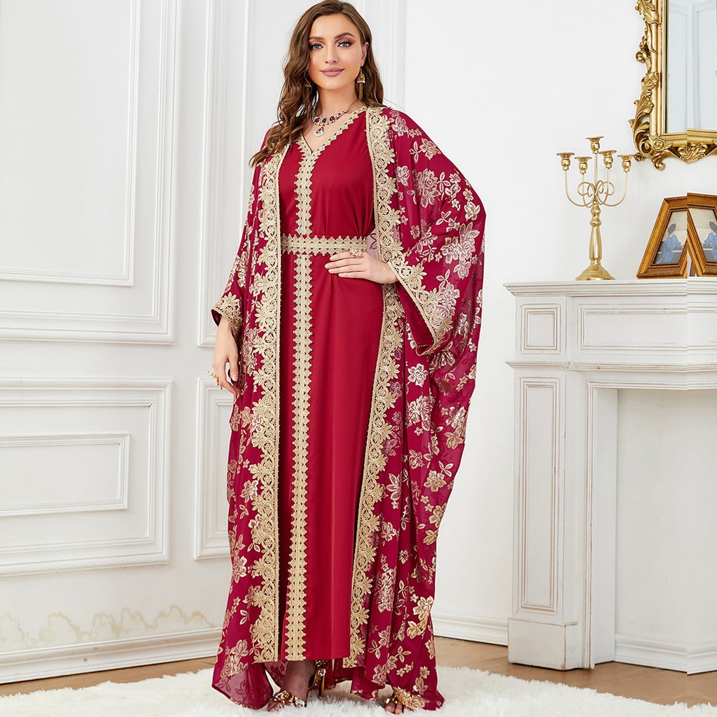 Cardigan Polyester Robe Dubai Dress
