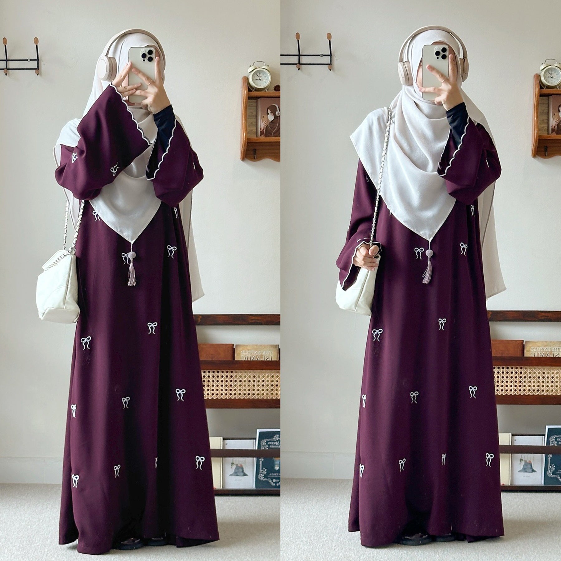 Dubai Middle East Turkey Dubai Bowknot Embroidery Dress