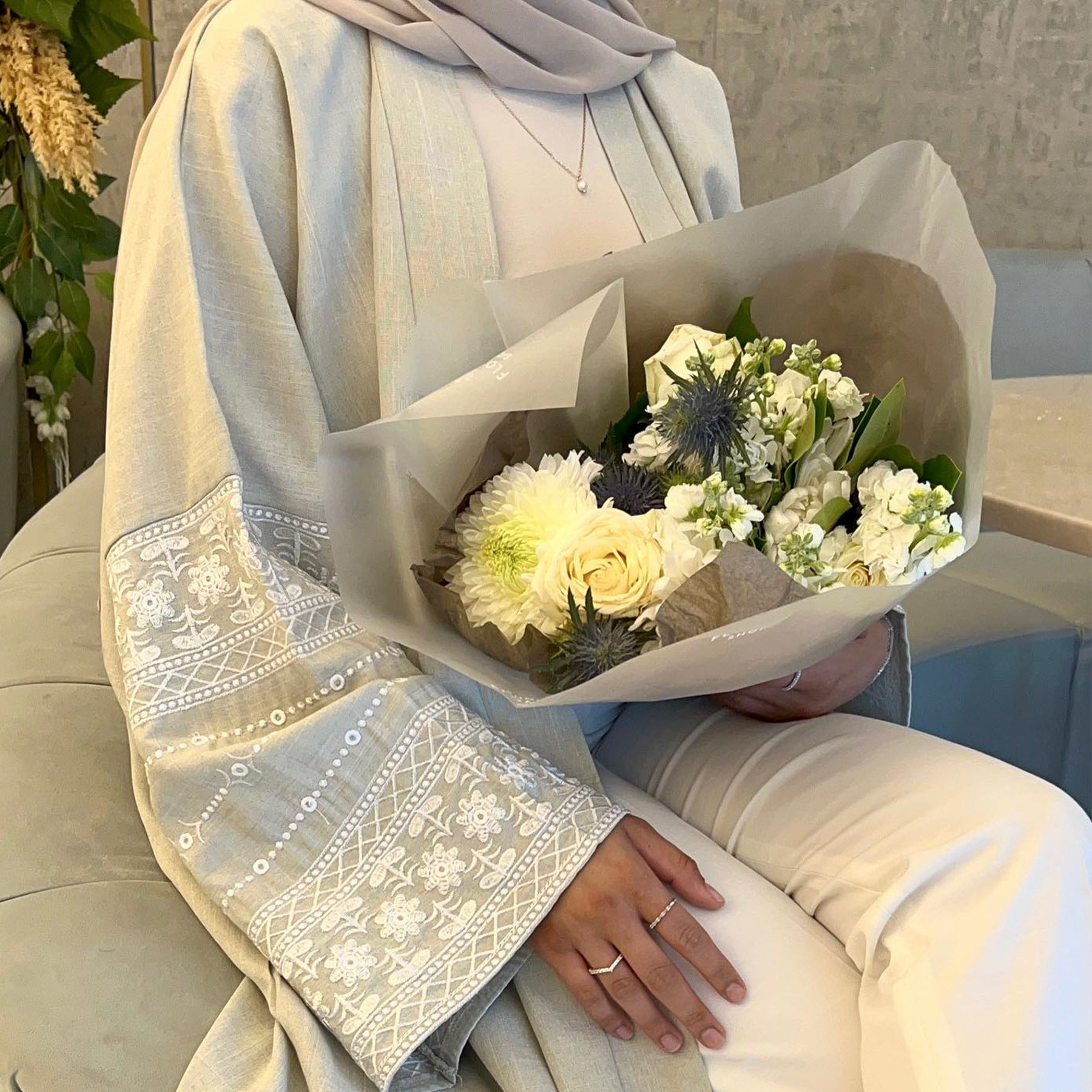 Dubai Middle East Turkey Dubai Embroidered Elegant Cardigan Robe